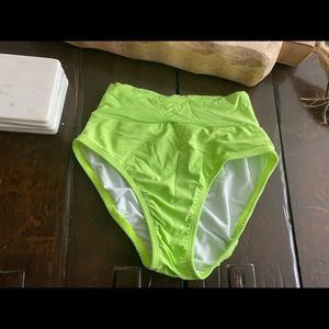 Hapari Neon Green High-Waisted Swim Bottoms